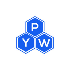 PYW letter logo design on White background. PYW creative initials letter logo concept. PYW letter design. 