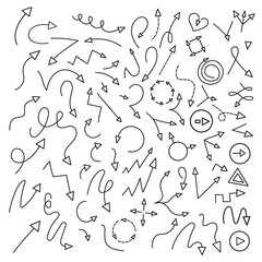 Large set of linear arrows, pointers and icons.