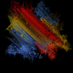 Modern colorful flow background on black. Wave Liquid shape in color banner.