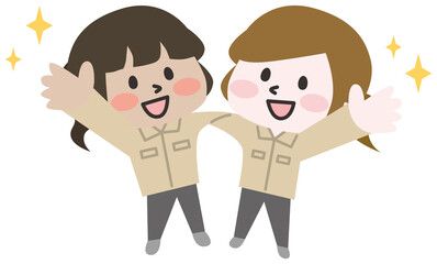 外国人の作業員のイラスト