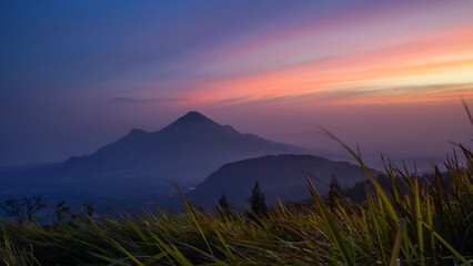 Landscape, scenery view of Mount Penanggungan, East java, Indonesia, background wallpaper