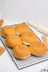 Original softroll bread on the white