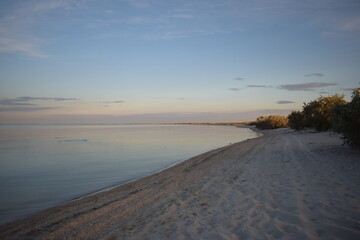 sunset over the river