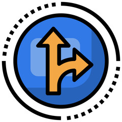 DETOUR  filled outline icon,linear,outline,graphic,illustration