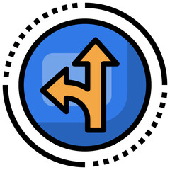 DETOUR  filled outline icon,linear,outline,graphic,illustration