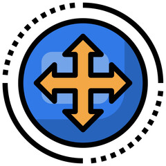 MOVE filled outline icon,linear,outline,graphic,illustration