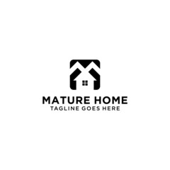 M home logo design vector