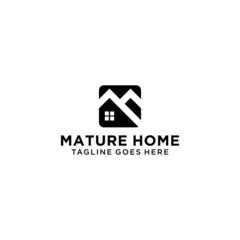 M home logo design vector