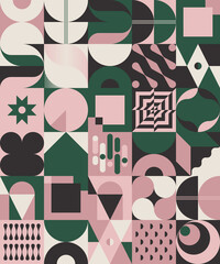 Swiss Art Aesthetics Vector Graphics Made With Abstract Geometric Shapes And Elements