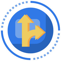 DETOUR  flat icon,linear,outline,graphic,illustration