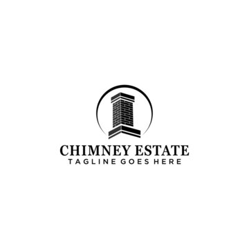 Chimney Brick Logo Design Vector