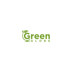 Go green globe nature logo sign design template