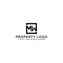 MW lettering with bridge for your logo design
