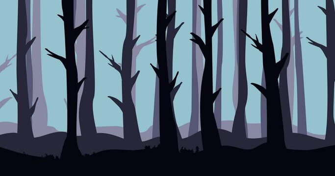 parallax animation video panning forest and trees background