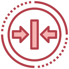 SHRINK red line icon,linear,outline,graphic,illustration