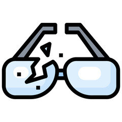EYEGLASSES filled outline icon,linear,outline,graphic,illustration