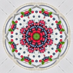 Abstract Pattern Mandala Flowers Berries Fruit Art 1