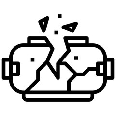 VR GLASSES line icon,linear,outline,graphic,illustration