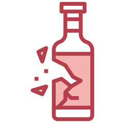 BOTTLE red line icon,linear,outline,graphic,illustration
