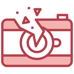 CAMARA red line icon,linear,outline,graphic,illustration