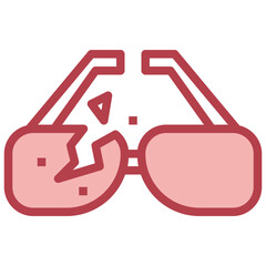 EYEGLASSES red line icon,linear,outline,graphic,illustration
