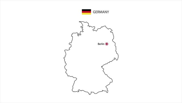 Motions point of Berlin City with Germany flag and Germany map.