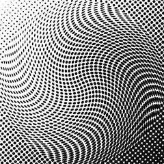 White and black circles, gradient halftone background. Vector illustration.