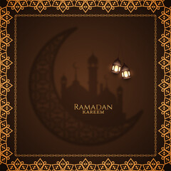 Ramadan Kareem crescent moon stylish background