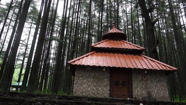 A beautiful temple amidst deodar forest dedicated to Lord Shiva in lower himalayan region in northern India.