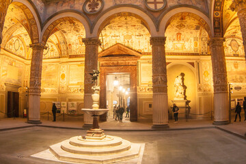 Obraz premium Italia, Toscana, Firenze, il cortile di Palazzo Vecchio.
