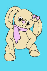 A stuffed bunny toy, a toy for children.