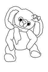 A stuffed bunny toy, a toy for children.