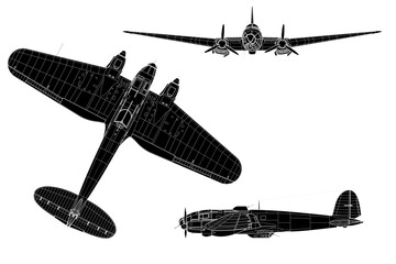 Bombardero He-111 de la segunda guerra mundial