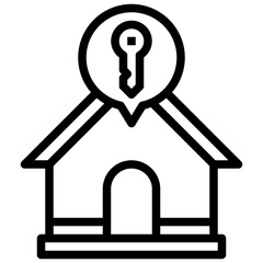 HOUSE line icon,linear,outline,graphic,illustration