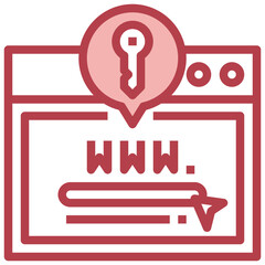 WEB BROWSER red line icon,linear,outline,graphic,illustration