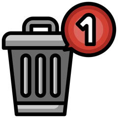TRASH filled outline icon,linear,outline,graphic,illustration