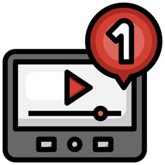 VIDEO PLAYER filled outline icon,linear,outline,graphic,illustration