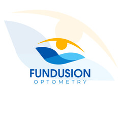 fundusion optometry logo, modern eye landscape scene vector