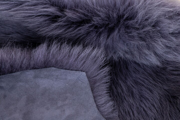 Leather fabrics obtained from natural animals, not yet processed. black leather pieces