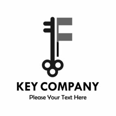 letter f with key logo template illustration. you can change the color. suitable for key company