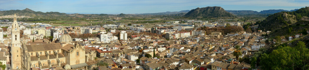 Fototapeta na wymiar View at the old center of Xativa on Spain