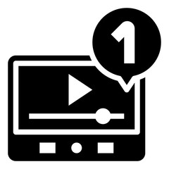 VIDEO PLAYER glyph icon,linear,outline,graphic,illustration