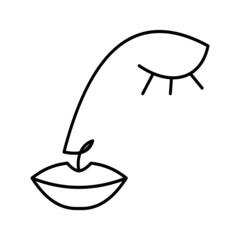 line woman face, abstract woman face, one, hand, artwork, logo, white, abstract, linear, woman, drawing