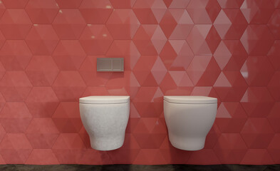 Bathroom interior bathtub. 3D rendering.