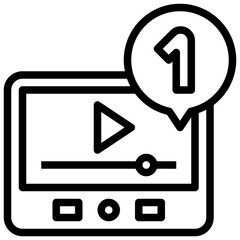 VIDEO PLAYER line icon,linear,outline,graphic,illustration