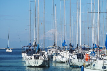 ヨットと富士山