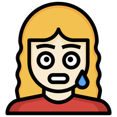 EMBARRASSED filled outline icon,linear,outline,graphic,illustration