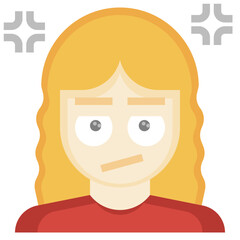 UPSET flat icon,linear,outline,graphic,illustration