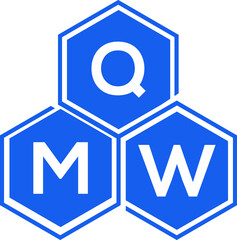 QMW letter logo design on black background. QMW  creative initials letter logo concept. QMW letter design.