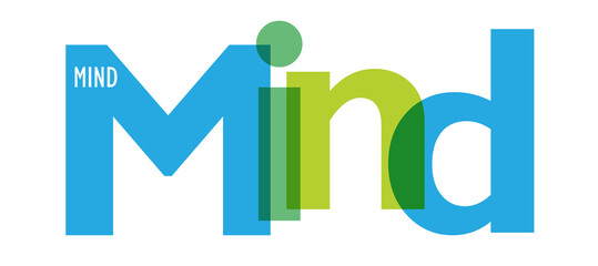 MIND blue and green vector typography banner